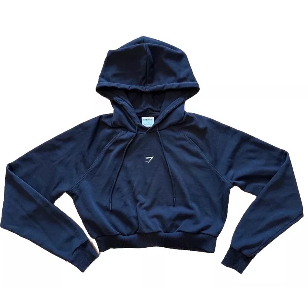 Women’s Gymshark Logo Cropped Pullover Hoodie, Size: Small Black  Active Workout